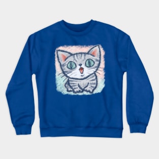 American Shorthair kitten in a good mood Crewneck Sweatshirt